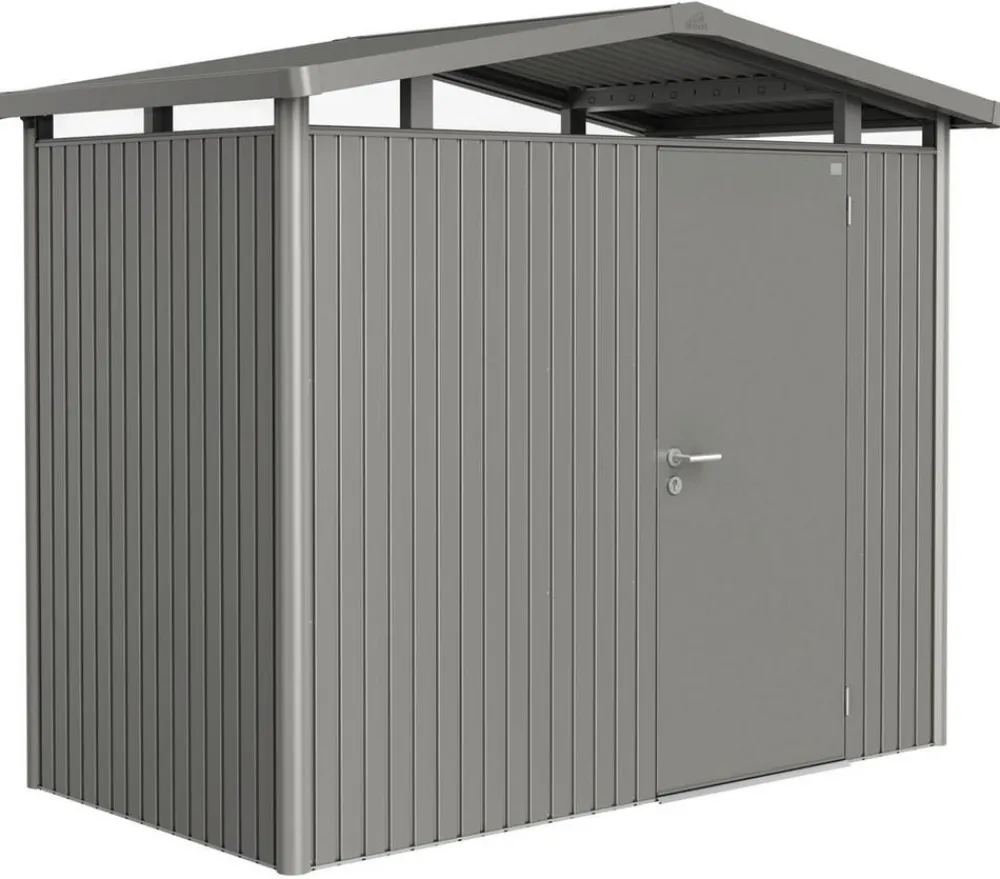 biohort Metallgerätehaus Panorama® P1, ca. B273/H227/T158 cm Quarzgrau Discount
