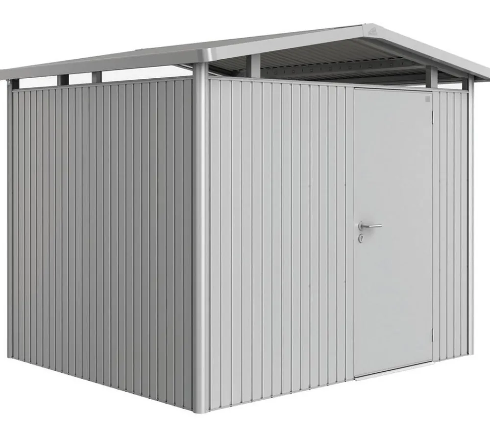 biohort Metallgerätehaus Panorama® P3, ca. B273/H227/T238 cm Silber New