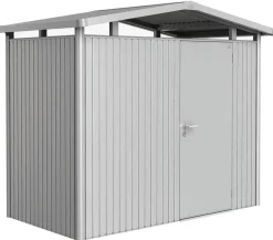 biohort Metallgerätehaus Panorama® P1, ca. B273/H227/T158 cm Silber Sale