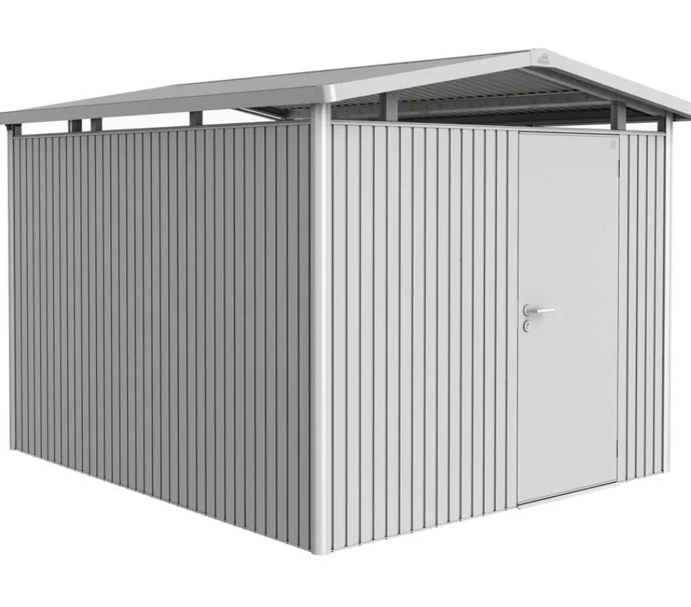biohort Metallgerätehaus Panorama® P5, ca. B273/H227/T318 cm Silber