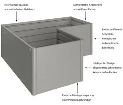 biohort Hochbeete & Frühbeete > Metall-HochBeet L, ca. B201,6/H77/T201,6 cm