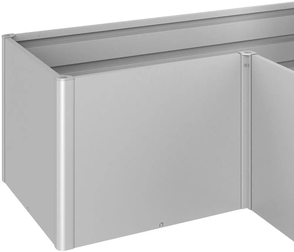 biohort Hochbeete & Frühbeete - Metall-HochBeet L, ca. B201,6/H77/T201,6 cm Silber