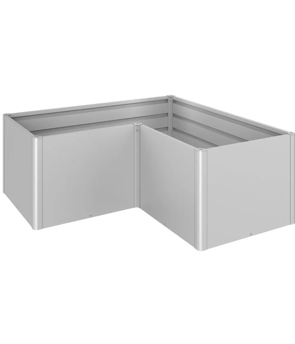 biohort Hochbeete & Frühbeete - Metall-HochBeet L, ca. B201,6/H77/T201,6 cm Silber