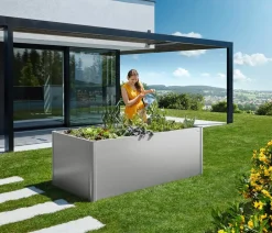 biohort Metall-HochBeet 2x1, ca. B201,6/H77/T103,1 cm Silber Discount
