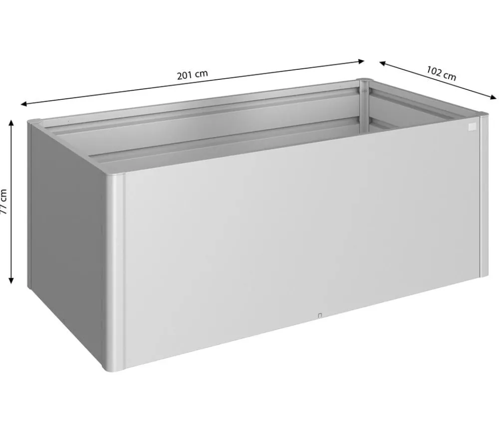 biohort Metall-HochBeet 2x1, ca. B201,6/H77/T103,1 cm Silber Discount