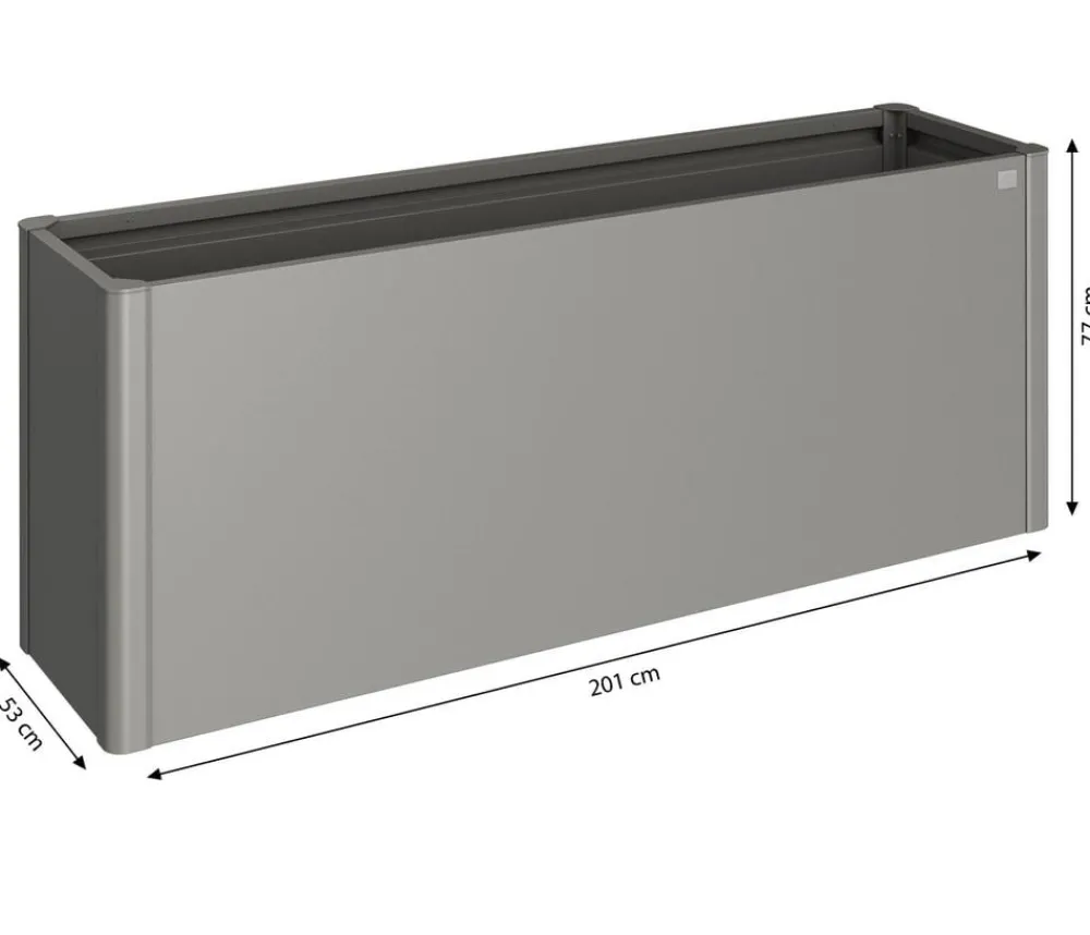 biohort Metall HochBeet 2x0,5, ca. B201,6/H77/T54,7 cm Quarzgrau Discount