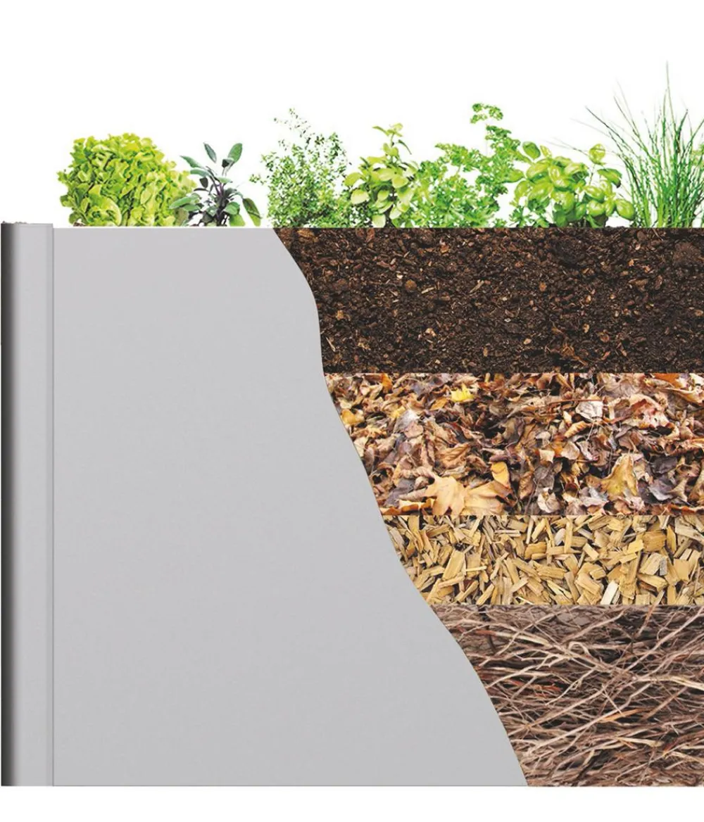 biohort Metall HochBeet 1,5x0,5, ca. B152/H77/T53 cm Dunkelgrau Outlet