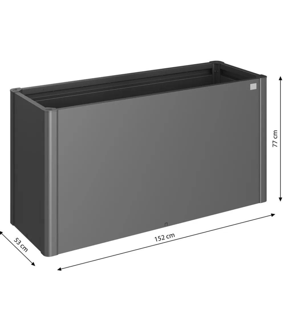 biohort Metall HochBeet 1,5x0,5, ca. B152/H77/T53 cm Dunkelgrau Outlet