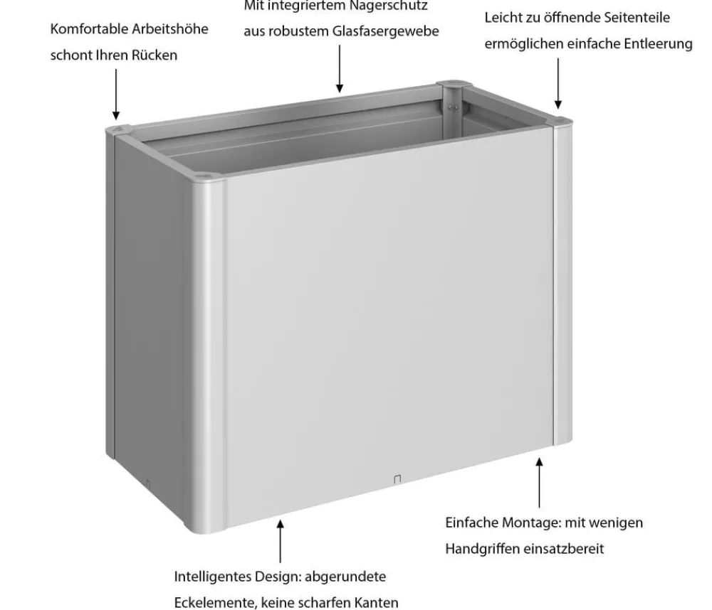 biohort Hochbeete & Frühbeete - Metall-HochBeet 1x1, ca. B103,1/H77/T103,1 cm Dunkelgrau