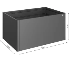 biohort Metall Hochbeet 1,5x1, ca. B152/H77/T102 cm Dunkelgrau