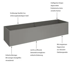 biohort Hochbeete & Frühbeete > Metall-Hochbeet 4x1, ca. B397/H77/T102 cm