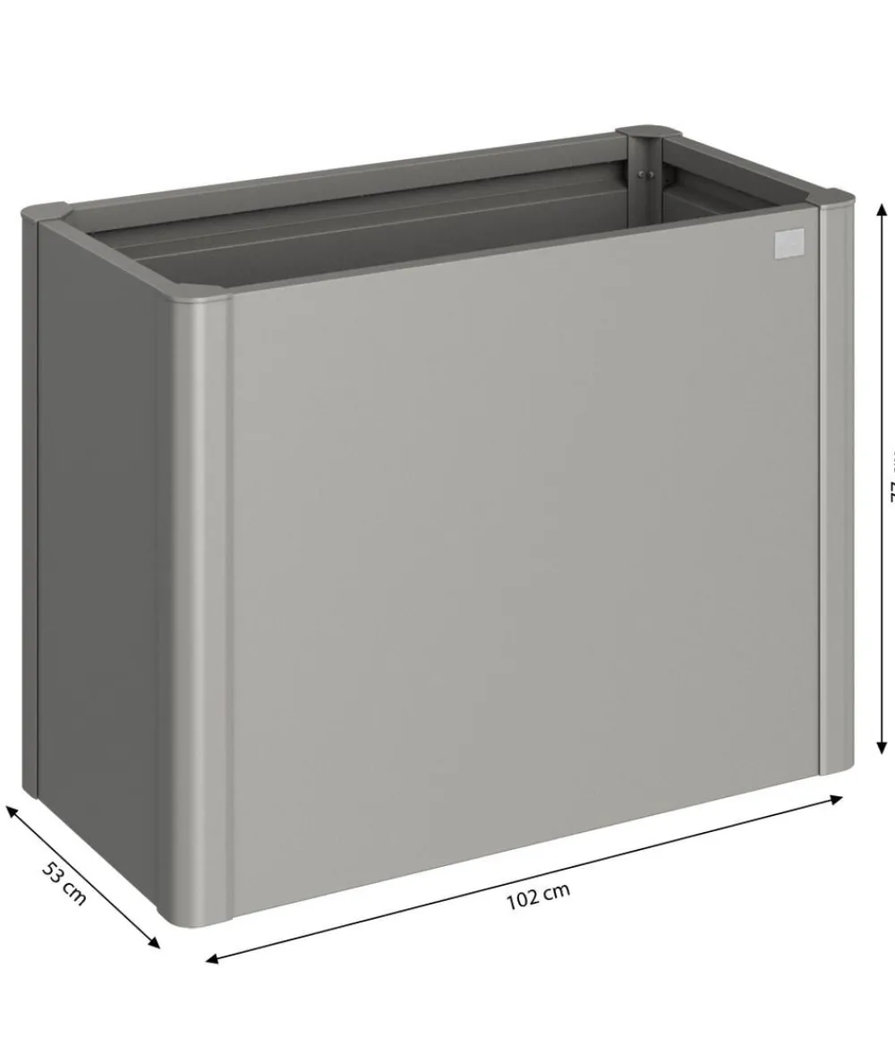 biohort Hochbeete & Frühbeete - Metall HochBeet 1x0,5, ca. B103,1/H77/T54,7 cm Quarzgrau