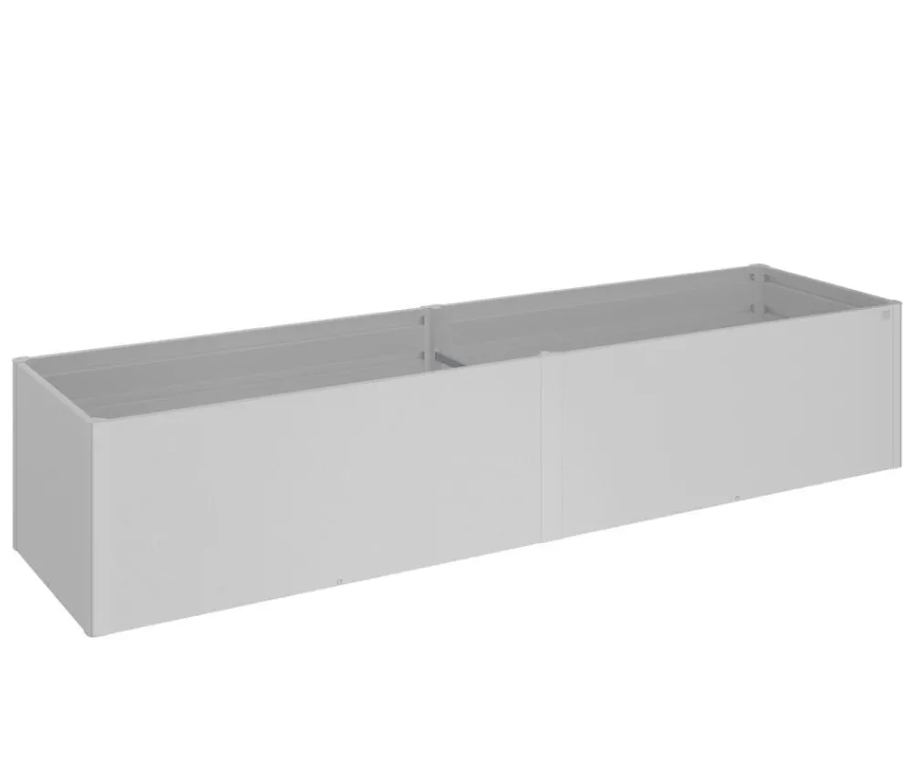 biohort Metall-Hochbeet 4x1, ca. B397/H77/T102 cm Silber Clearance