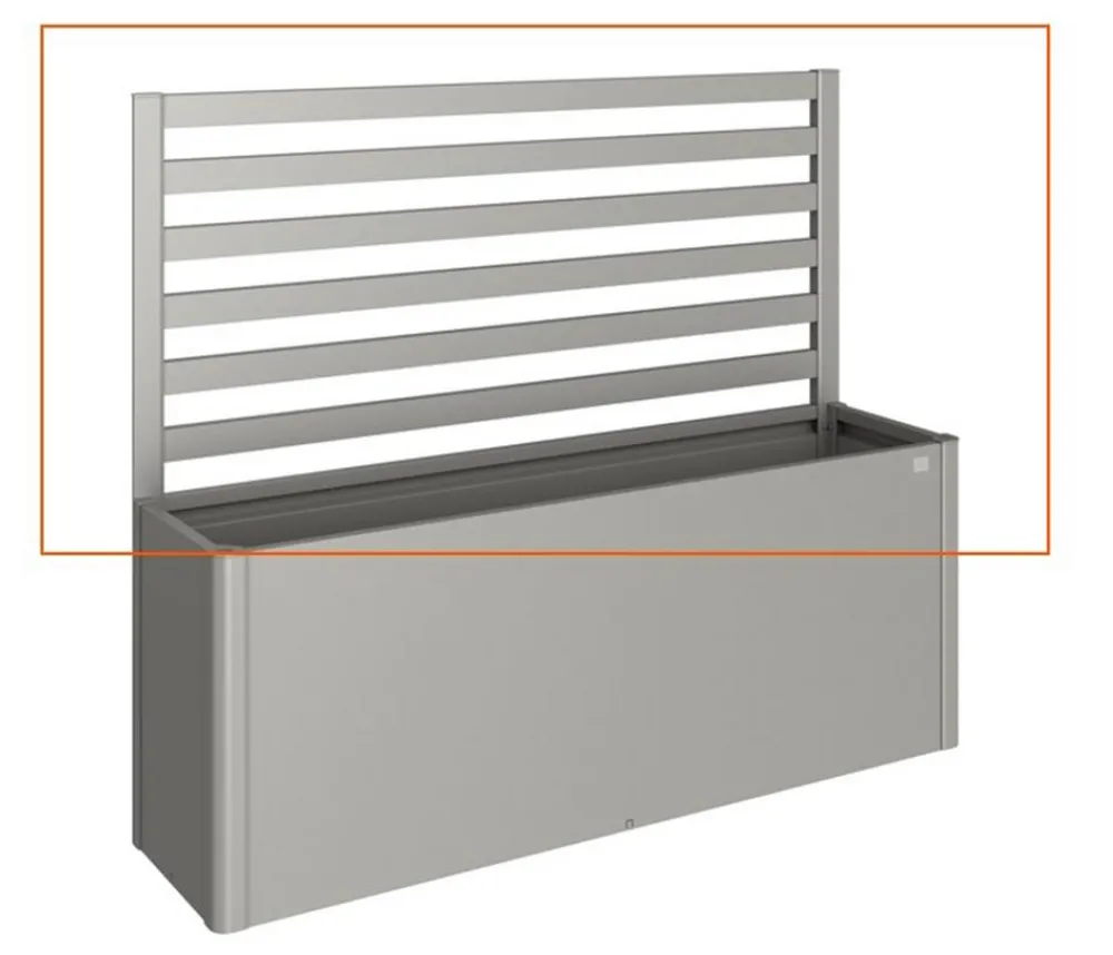 biohort Rankgitter & Obelisken|Hochbeete & Frühbeete - Metall-Rankgitter für HochBeet 4x1, ca. B397/H91/T4 cm Quarzgrau