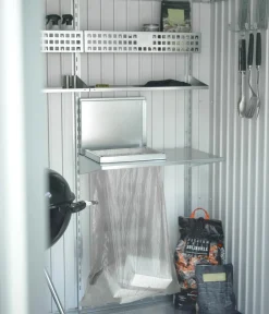 biohort Zubehör & Ausstattung - Müllsackhalterung für Gerätehaus Neo, ca. B72/H16,2/T44,6 cm Hellgrau