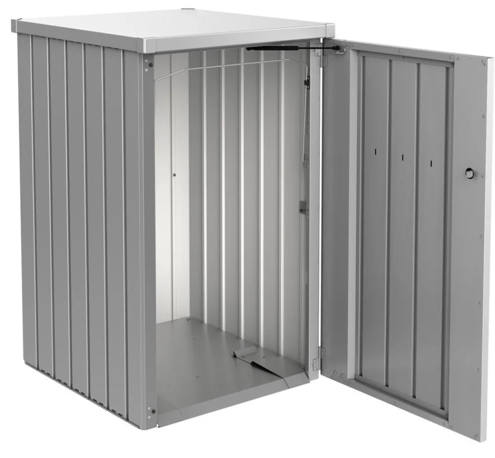 biohort Mülltonnenbox Alex, ca. B80/H129/T88 cm Silber