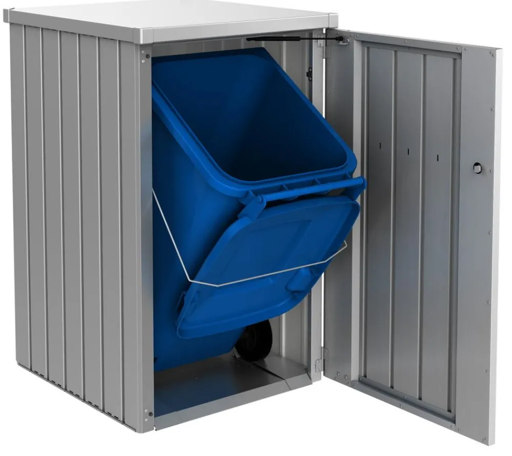 biohort Mülltonnenbox Alex, ca. B80/H129/T88 cm Silber
