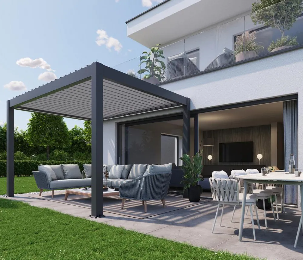 biohort Pergolen - Pergola 4 x 3,5 zweifarbig, ca. B404,5/H264/T367,5 cm Anthrazit
