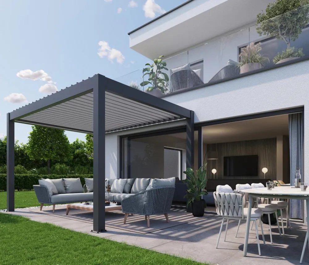 biohort Pergola 3 x 3,5 zweifarbig, ca. B312/H264/T367,5 cm Anthrazit Outlet