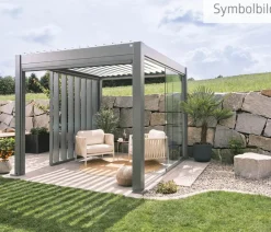biohort Pergola 5 x 3,5 zweifarbig, ca. B515,5/H264/T367,5 cm Grau Hot