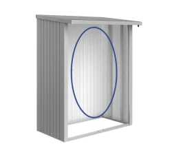 biohort Anbauten - Rückwand für WoodStock® 150 Silber