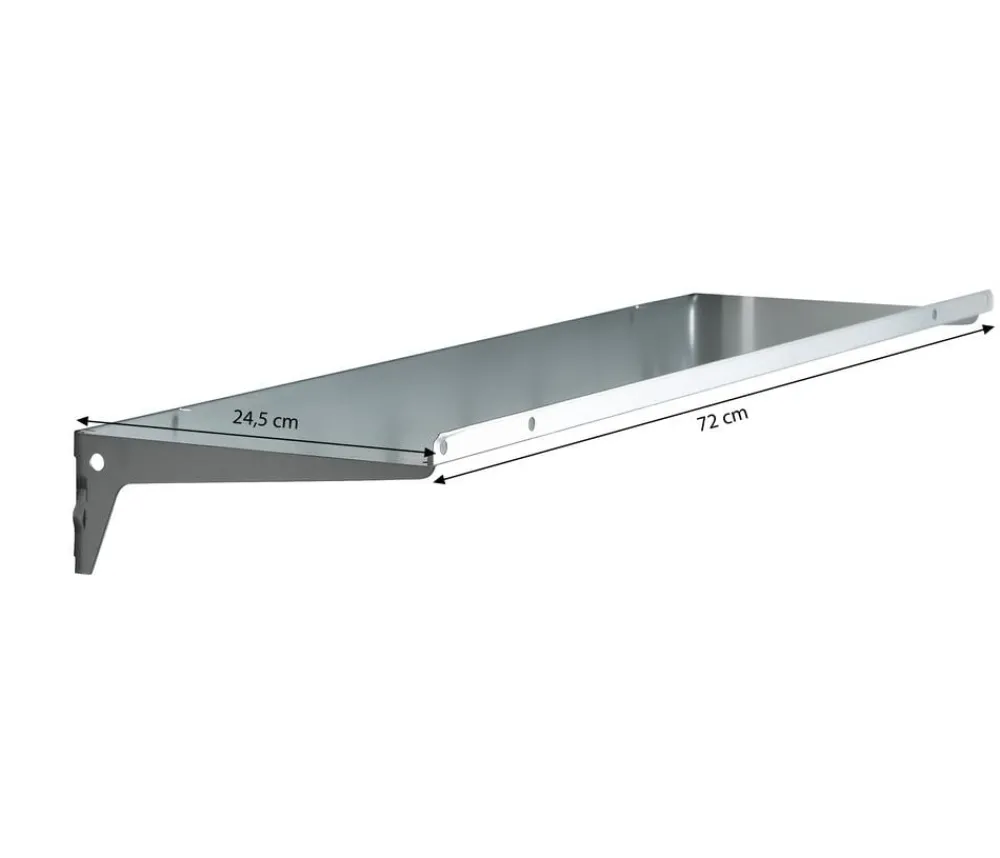 biohort Regalböden, ca. B72/H7/T24,5 cm, 4er Set Silber New
