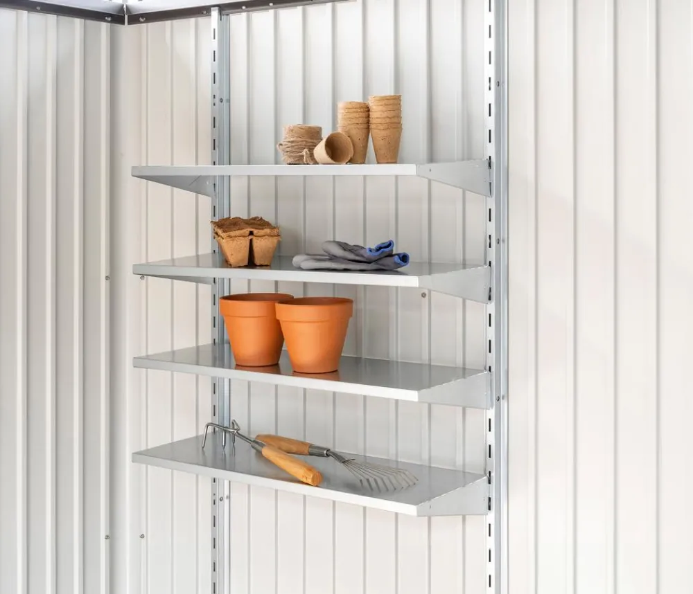 biohort Regalböden, ca. B72/H7/T24,5 cm, 4er Set Silber New