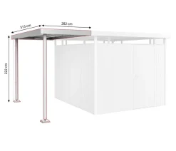 biohort Anbauten - Seitendach für Gerätehaus HighLine H5/H6 Dunkelgrau