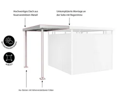 biohort Anbauten - Seitendach für Gerätehaus HighLine H5/H6 Dunkelgrau