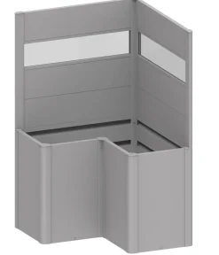 biohort Sichtschutz Belvedere L100 mit Acrylglas, ca. B102/H91/T102 cm Silber Clearance