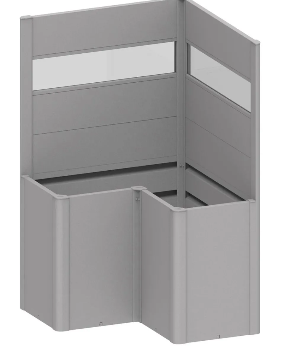 biohort Sichtschutz Belvedere L100 mit Acrylglas, ca. B102/H91/T102 cm Silber Clearance