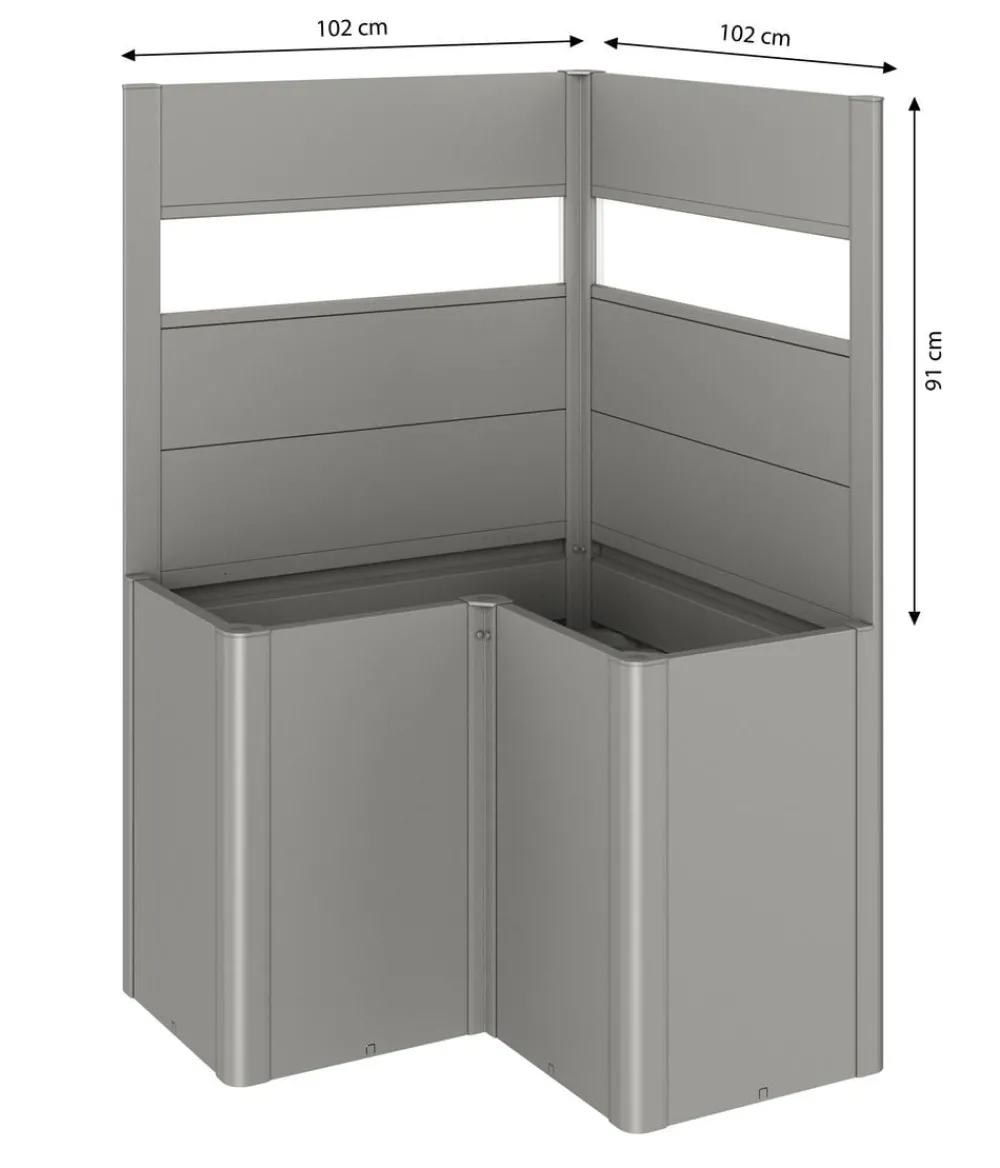biohort Sichtschutz Belvedere L100 mit Acrylglas, ca. B102/H91/T102 cm Silber Clearance