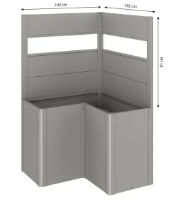 biohort Hochbeete & Frühbeete - Sichtschutz Belvedere L100 mit Acrylglas, ca. B102/H91/T102 cm Quarzgrau
