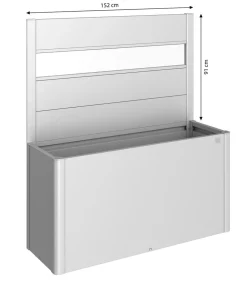 biohort Sichtschutz Belvedere 150 mit Acrylglas, ca. B152/H91/T4 cm Silber Clearance