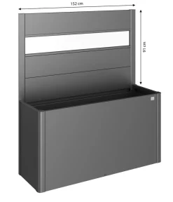 biohort Sichtschutz Belvedere 150 mit Acrylglas, ca. B152/H91/T4 cm Dunkelgrau Best