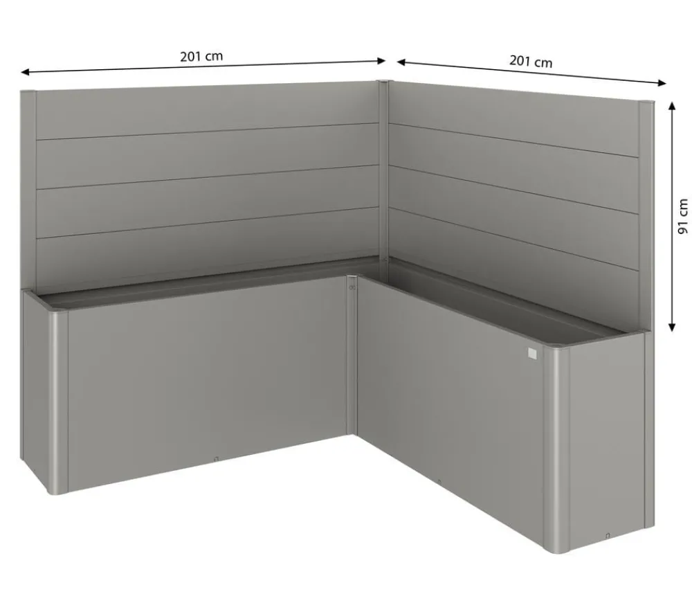 biohort Hochbeete & Frühbeete - Sichtschutz Belvedere L200, ca. B201/H91/T201 cm Quarzgrau