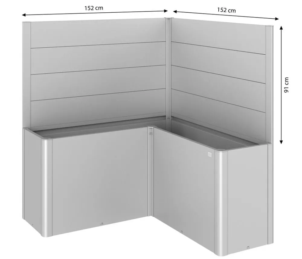 biohort Hochbeete & Frühbeete - Sichtschutz Belvedere L150, ca. B152/H91/T152 cm Silber
