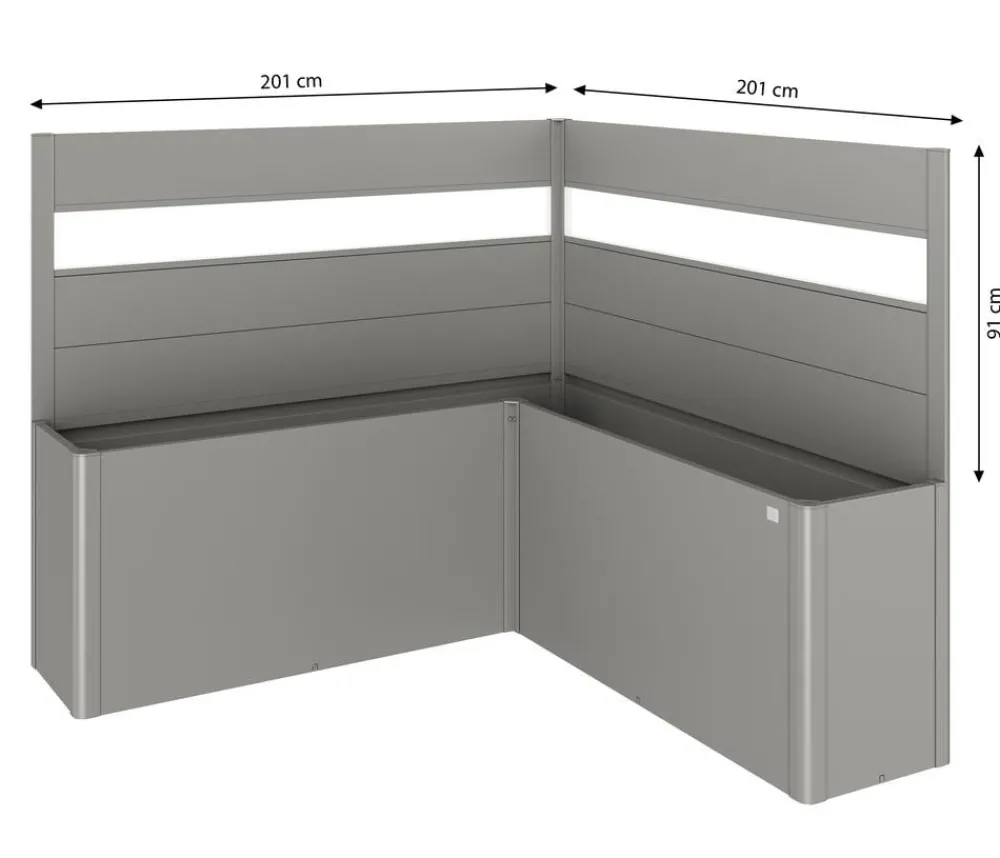 biohort Sichtschutz Belvedere L200 mit Acrylglas, ca. B201/H91/T201 cm Quarzgrau Online