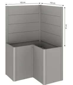 biohort Sichtschutz Belvedere L100, ca. B102/H91/T102 cm Quarzgrau New
