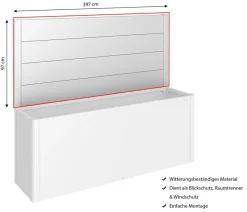 biohort Sichtschutz|Hochbeete & Frühbeete > Sichtschutz für HochBeet 4x1, ca. B397/H91/T4 cm