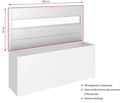 biohort Sichtschutz|Hochbeete & Frühbeete - Sichtschutz mit Acrylglas für HochBeet 4x1, ca. B397/H91/T4 cm Silber