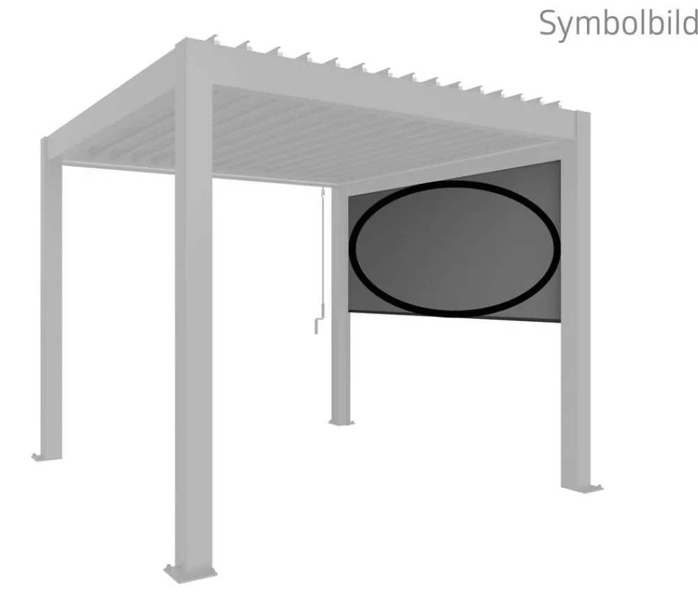 biohort Pergolen - Sonnenschutzrollo Gr. 4 m, elektrisch, ca. B235/H10/T327 cm Dunkelgrau