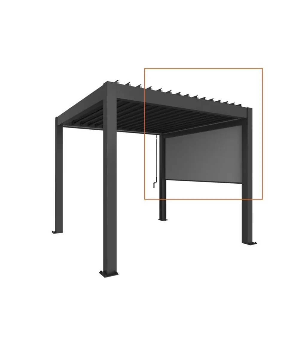 biohort Pergolen - Sonnenschutzrollo Gr. 4 m, ca. B364/H235/T10 cm Dunkelgrau