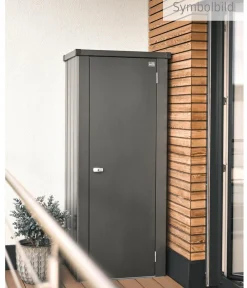 biohort Gartenschränke & Minigaragen - Terrassenschrank Julia L HIGH, ca. B77,7/H180,9/T87 cm Dunkelgrau