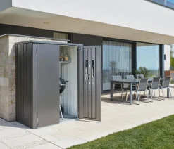 biohort Terrassenschrank Romeo L High, ca. B132/H181/T87 cm Dunkelgrau Sale