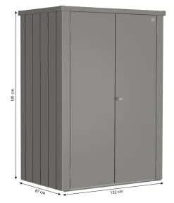 biohort Gartenschränke & Minigaragen - Terrassenschrank Romeo L High, ca. B132/H181/T87 cm Quarzgrau