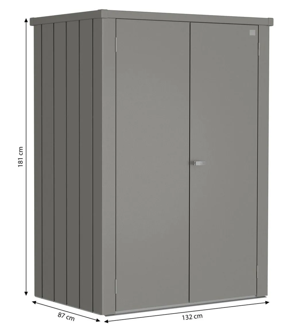 biohort Gartenschränke & Minigaragen - Terrassenschrank Romeo L High, ca. B132/H181/T87 cm Quarzgrau