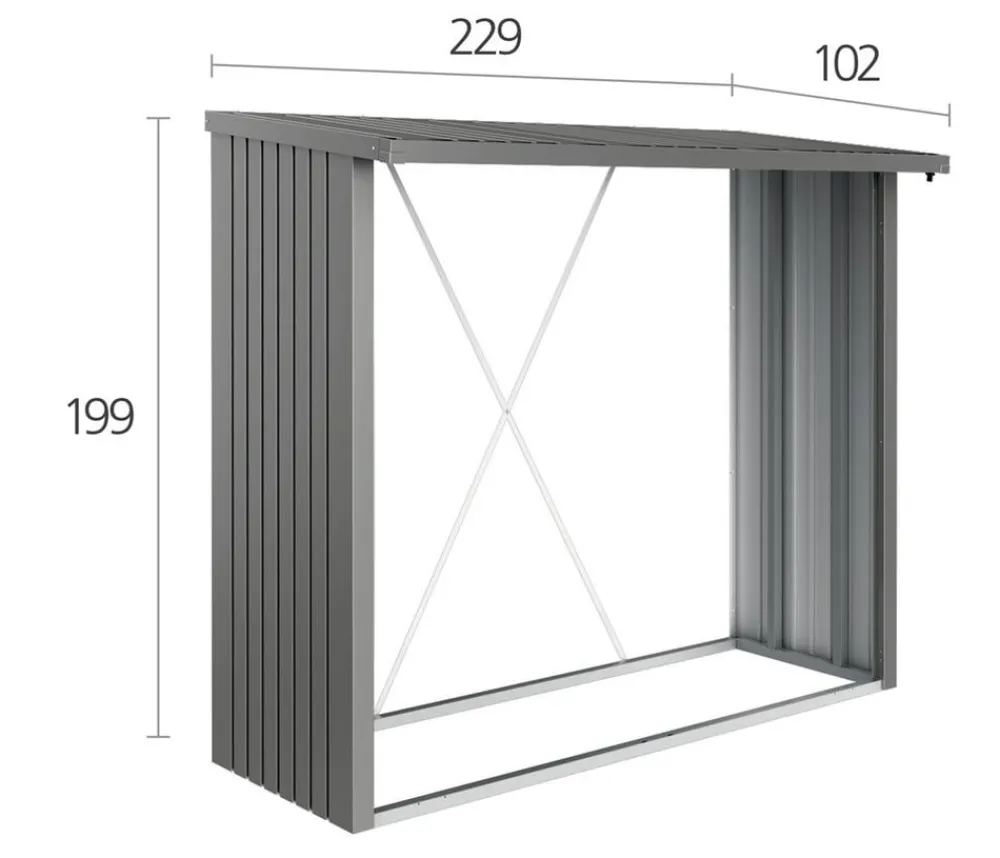 biohort Kaminholzregale - WoodStock® 230 Quarzgrau