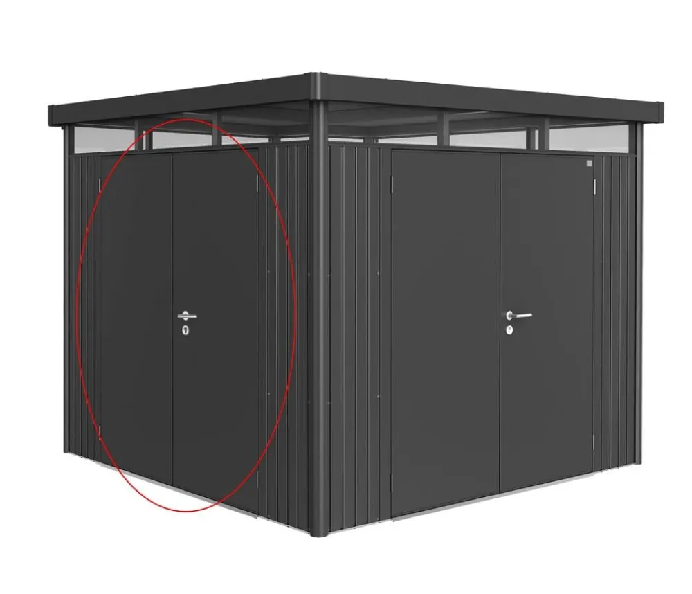 biohort Fenster & Türen - zusätzliche Doppeltür für Gerätehaus HighLine®/Panorama® Dunkelgrau
