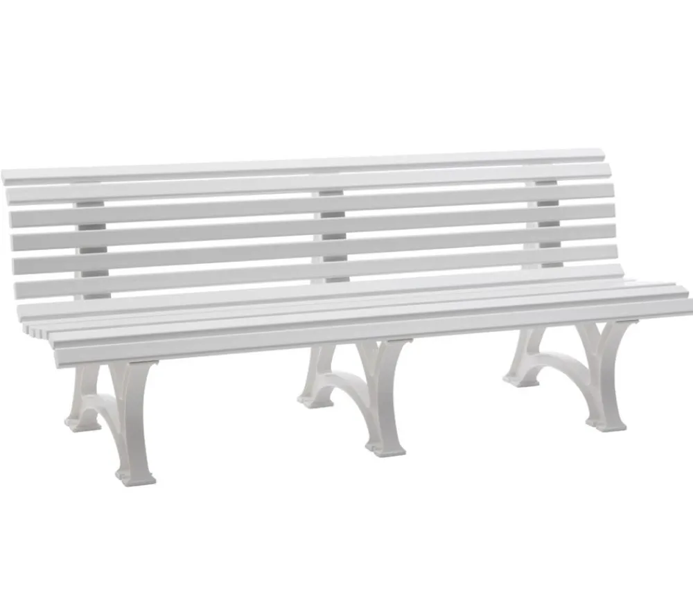 Blome Gartenbänke Kunststoff|4-Sitzer Gartenbänke - Bank Borkum, 4-Sitzer Weiß